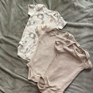 Tan and White Onesie Set of 3